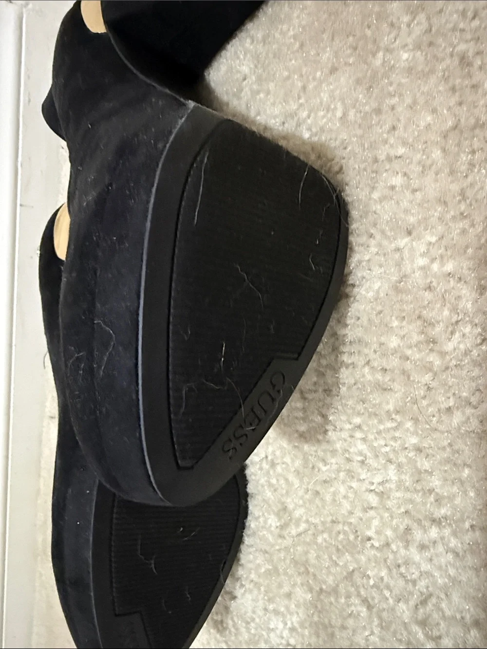 Guess Black Suede Cross-Strap Pointed Heel